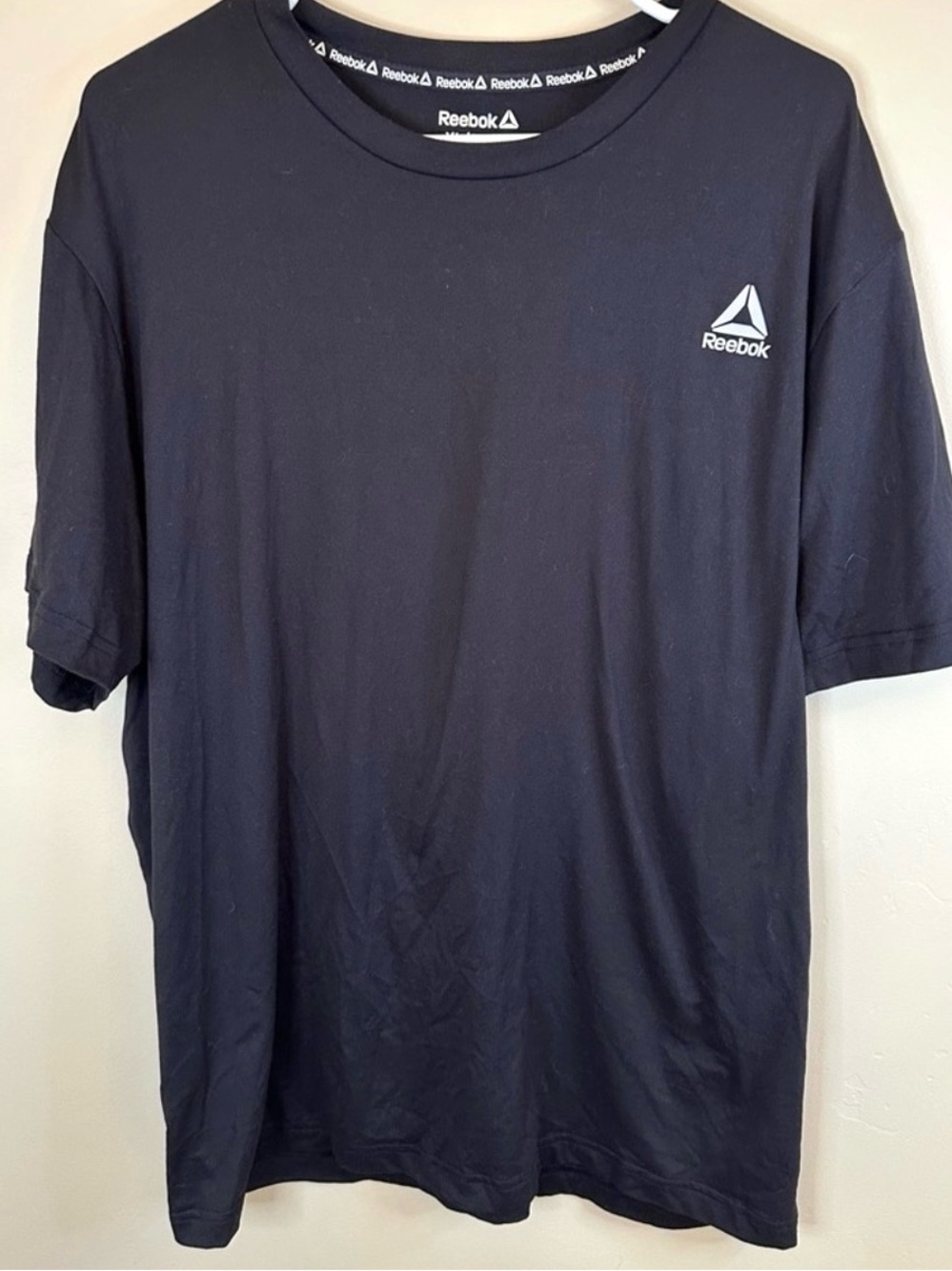 Reebok Men's XL Black Athletic Performance T-Shirt Short Sleeve Gym Training